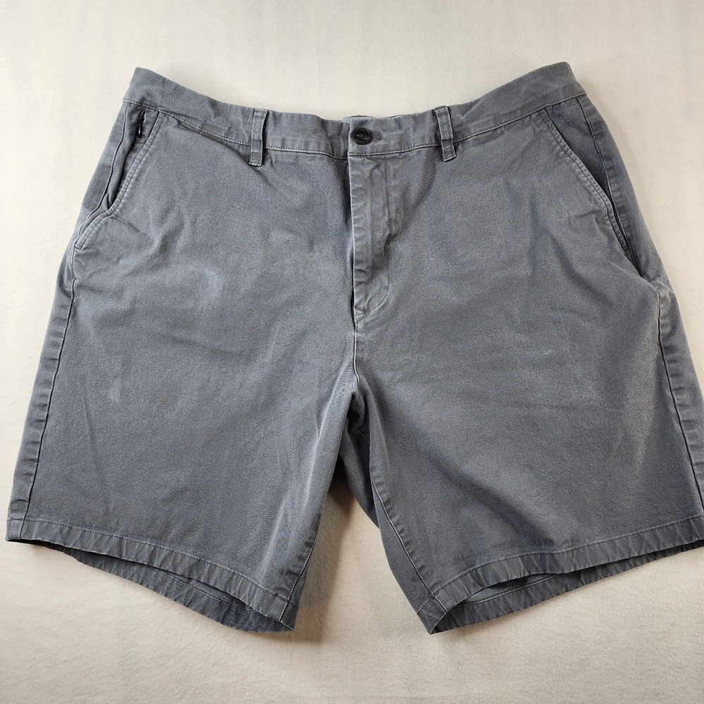 Bonobos Chino Shorts Mens 38 Gray Athletic Fit 9 Inch Stretch Cotton Spandex